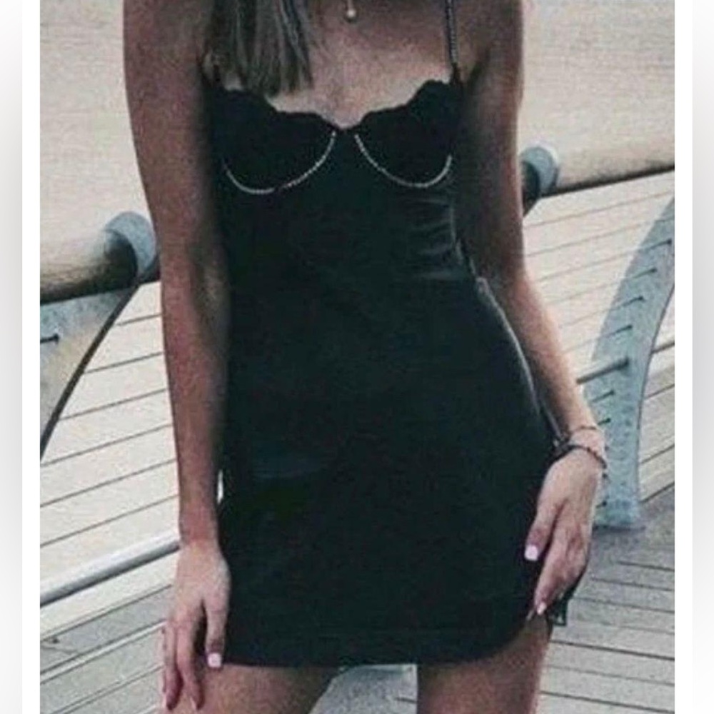 VS Rhinestone Black Mini Dress